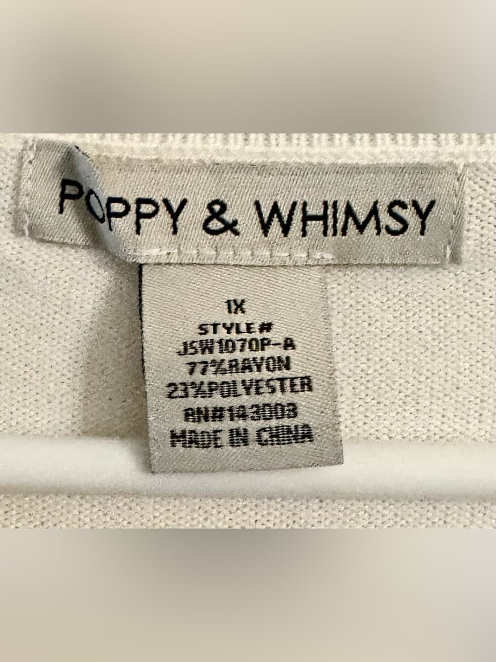 Poppy & Whimsy Colorblock Knit Sweater 1X Cream Taupe Black Plus Size - Thumbnail 4