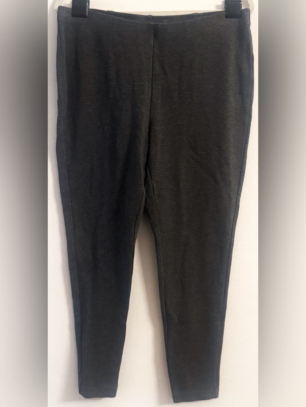 J. Jill Women's Black Ponte Knit Leggings Textured Stretch Pull On Petite LP