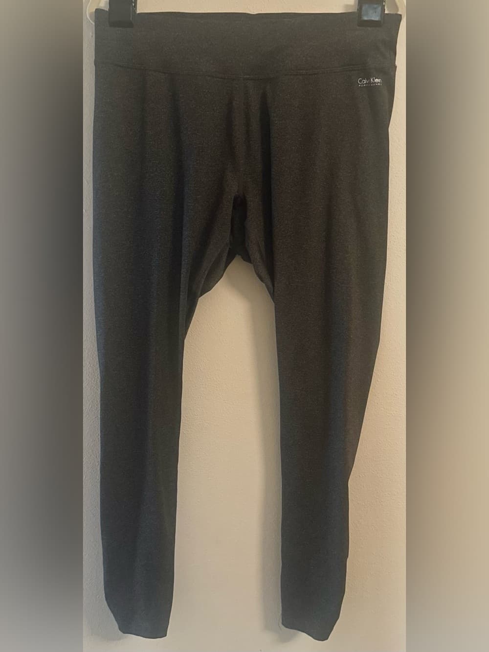 Calvin Klein Gray Performance Leggings 1X Plus Quick Dry Athletic