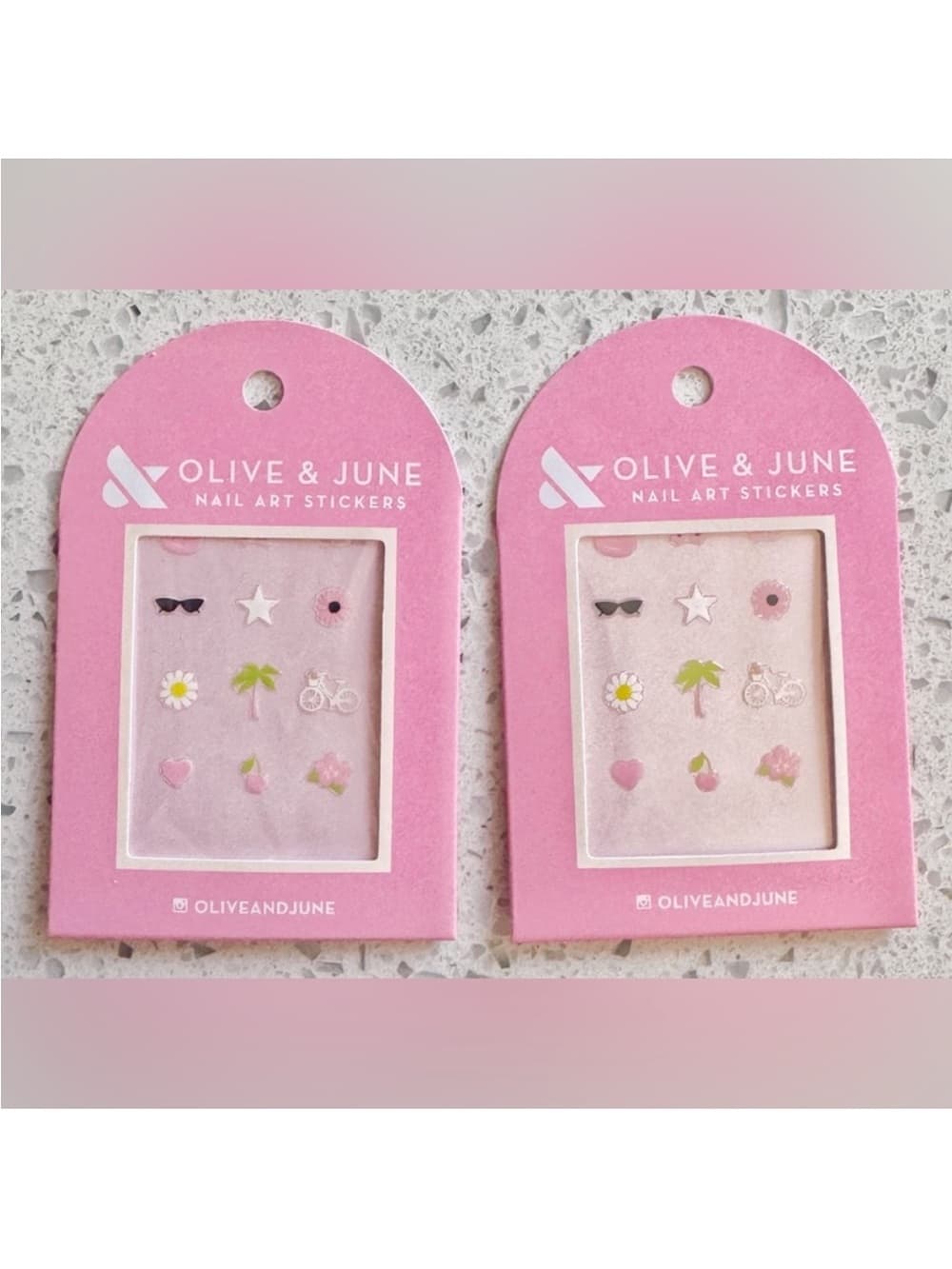 Olive & June Pink Summer Nail Art Stickers 2 Pack NWT