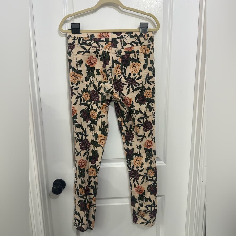VENUS Women's Multicolor Floral Print Skinny Stretch Pants Size 10 - Thumbnail 2