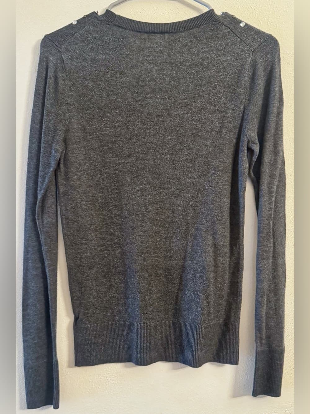 A New Day Women's Gray Embellished Jeweled Neckline Knit Sweater Size XS - Thumbnail 2