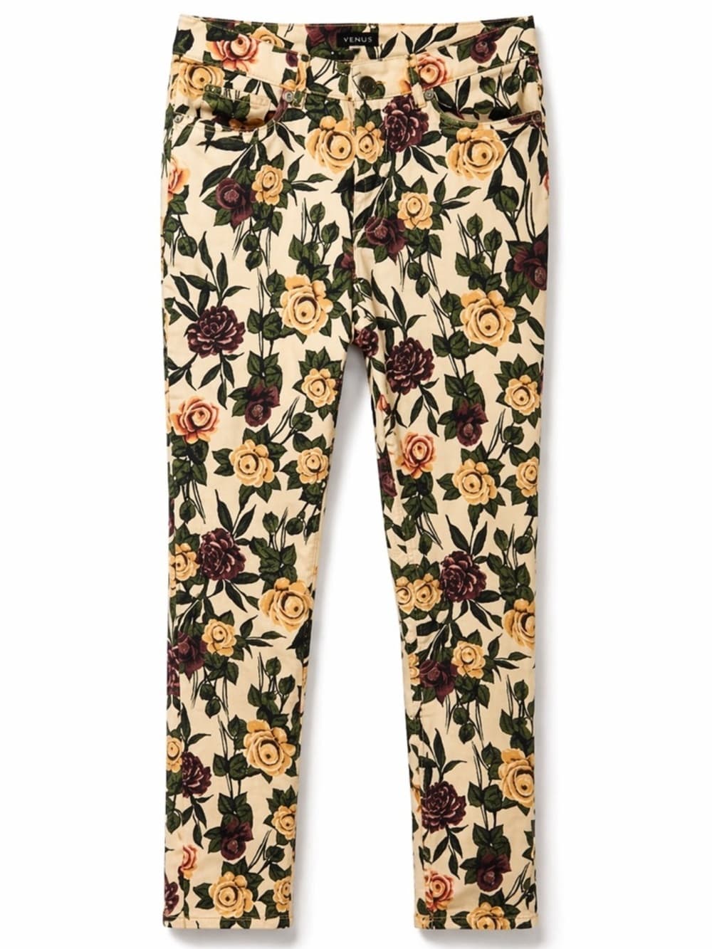 VENUS Women's Multicolor Floral Print Skinny Stretch Pants Size 10 - Thumbnail 7