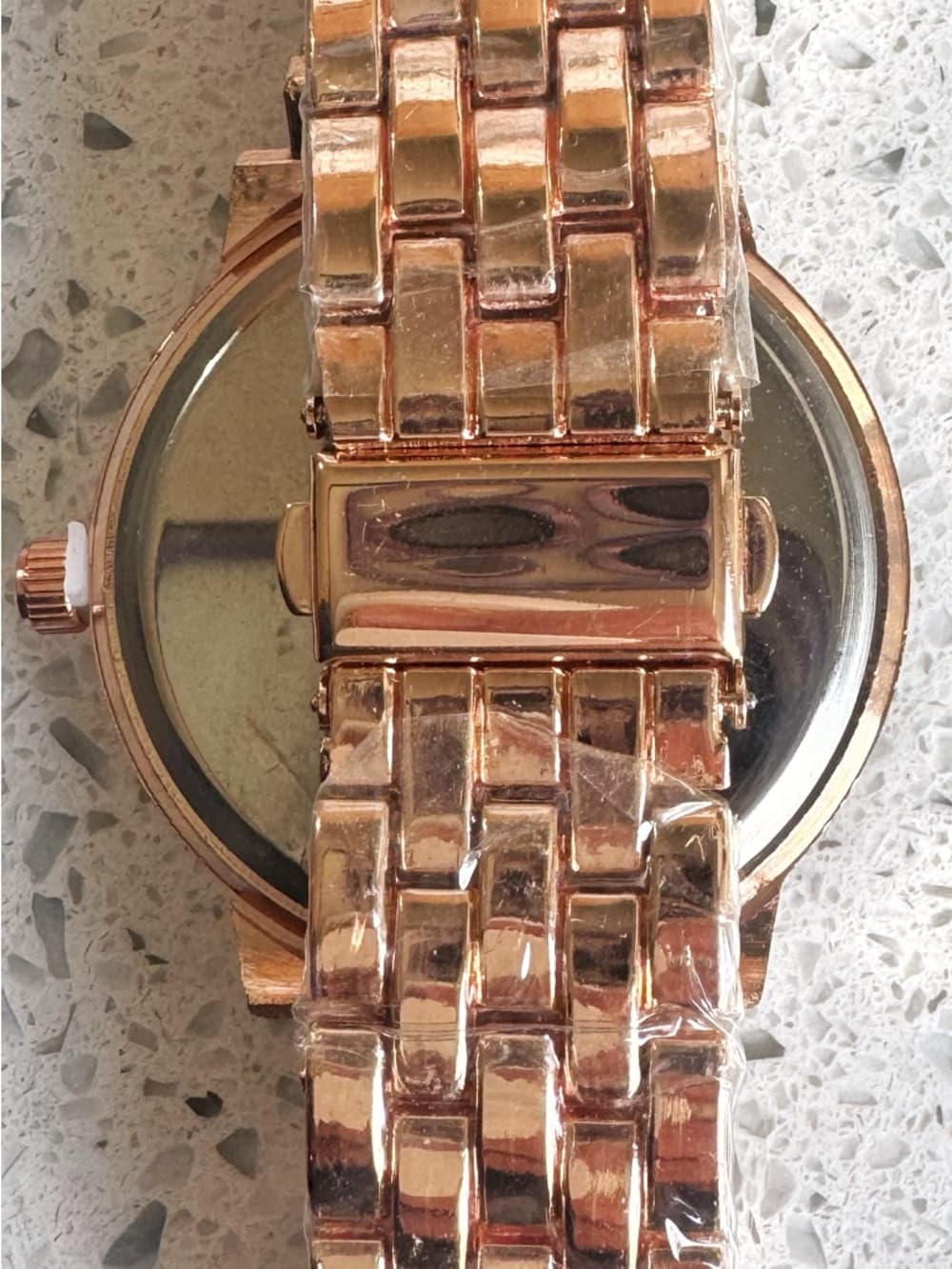 Sterling Silver Watch Rose Gold Tone Rhinestone Dial Analog Bracelet - Thumbnail 3