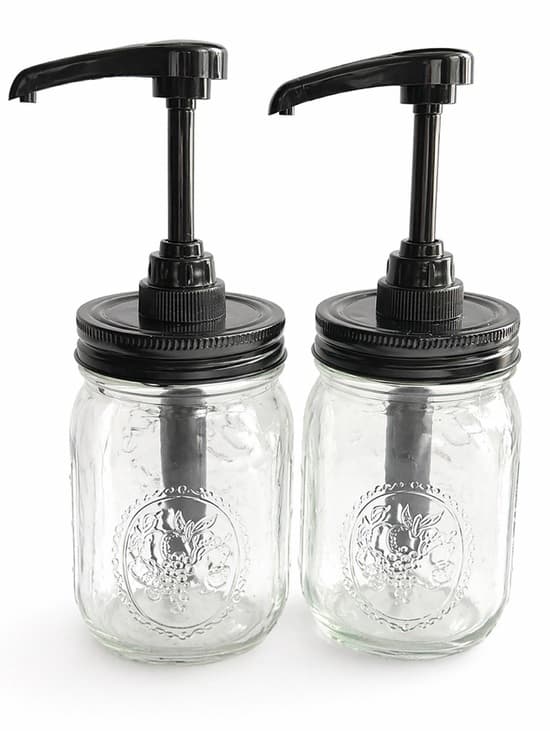 Mason Jar Soap Dispenser Set of 2 Rustic Farmhouse Kitchen Bathroom - Thumbnail 7