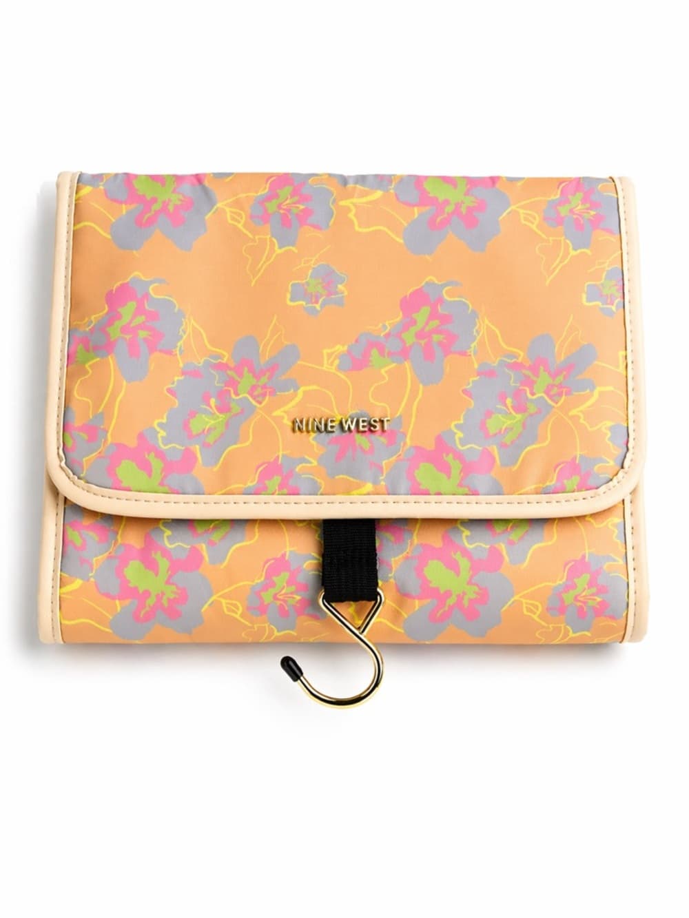 Nine West Floral Hanging Travel Organizer Makeup Toiletry Bag Roll Up - Thumbnail 5