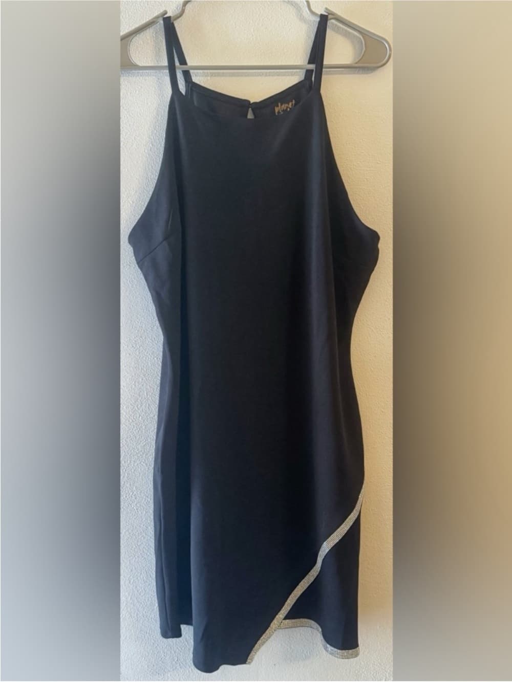 Planet Gold Women's Black Rhinestone Embellished Slip Dress NWT Size XXXL