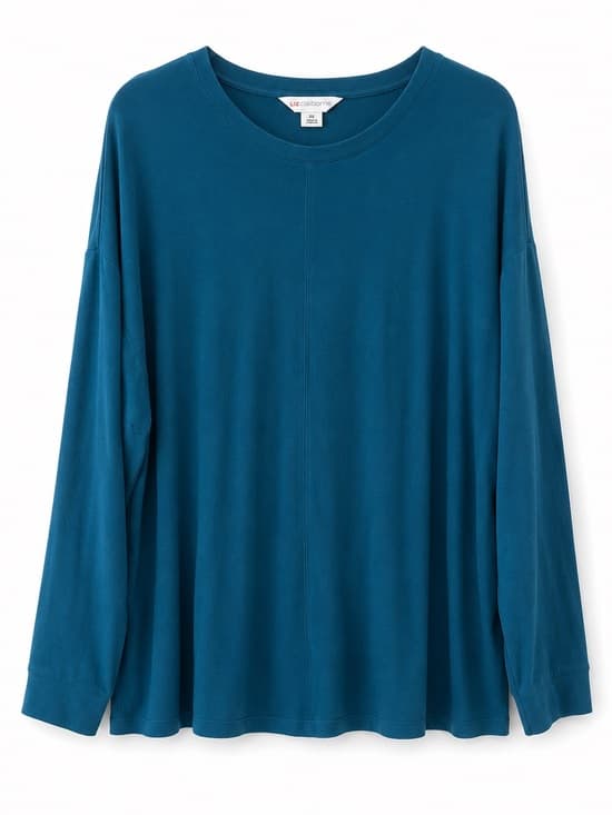 Liz Claiborne Teal Plus Size Long Sleeve Blouse 2X Side Slit Flowy - Thumbnail 9