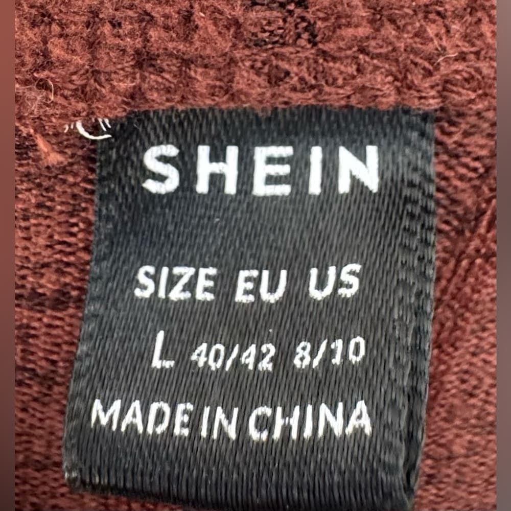 SHEIN Women's Brown Ribbed Knit High Waisted Midi Skirt Stretch Size Large - Thumbnail 2