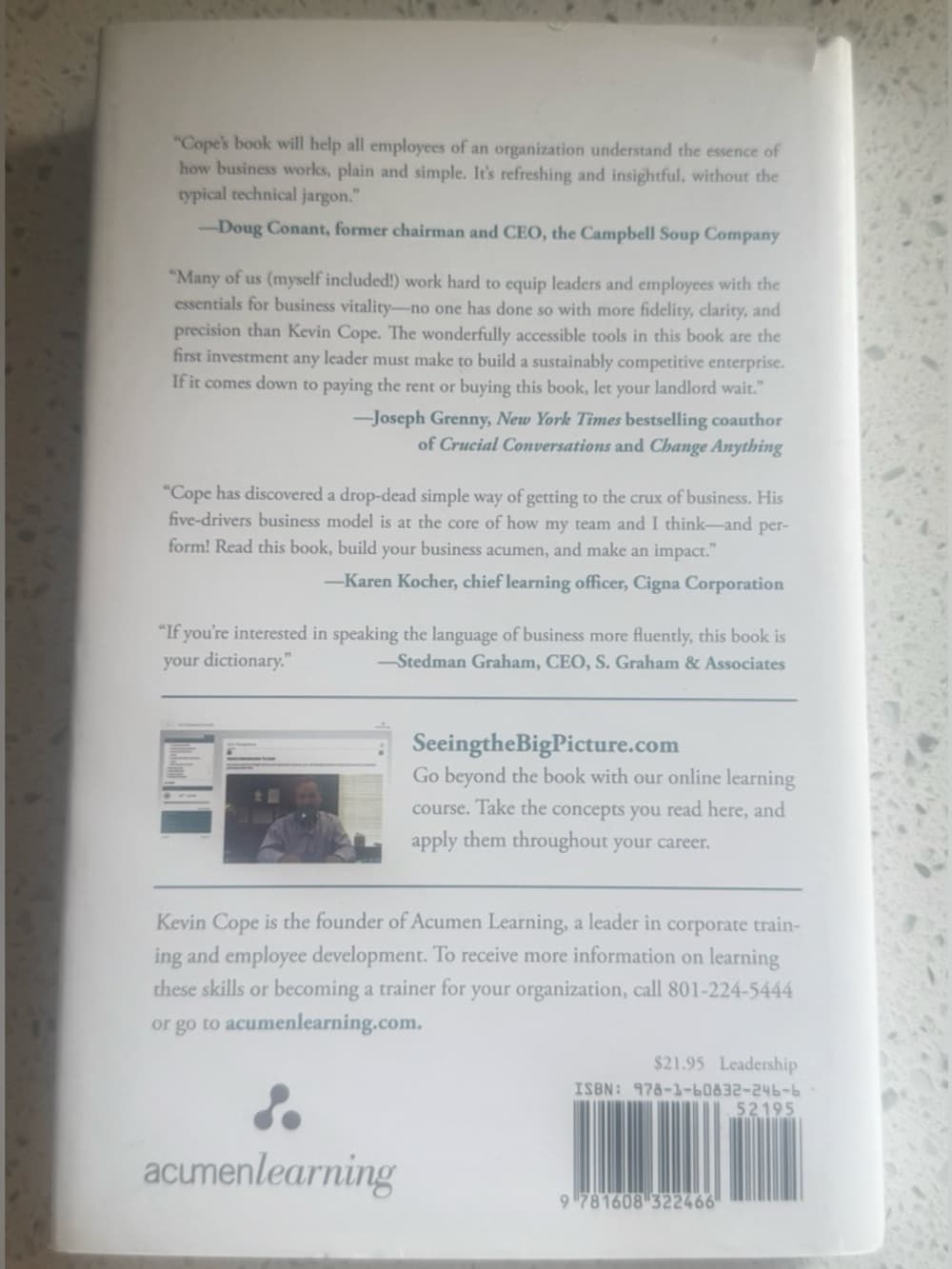 Seeing the Big Picture Kevin Cope Paperback Book Business Leadership Study Guide - Thumbnail 2
