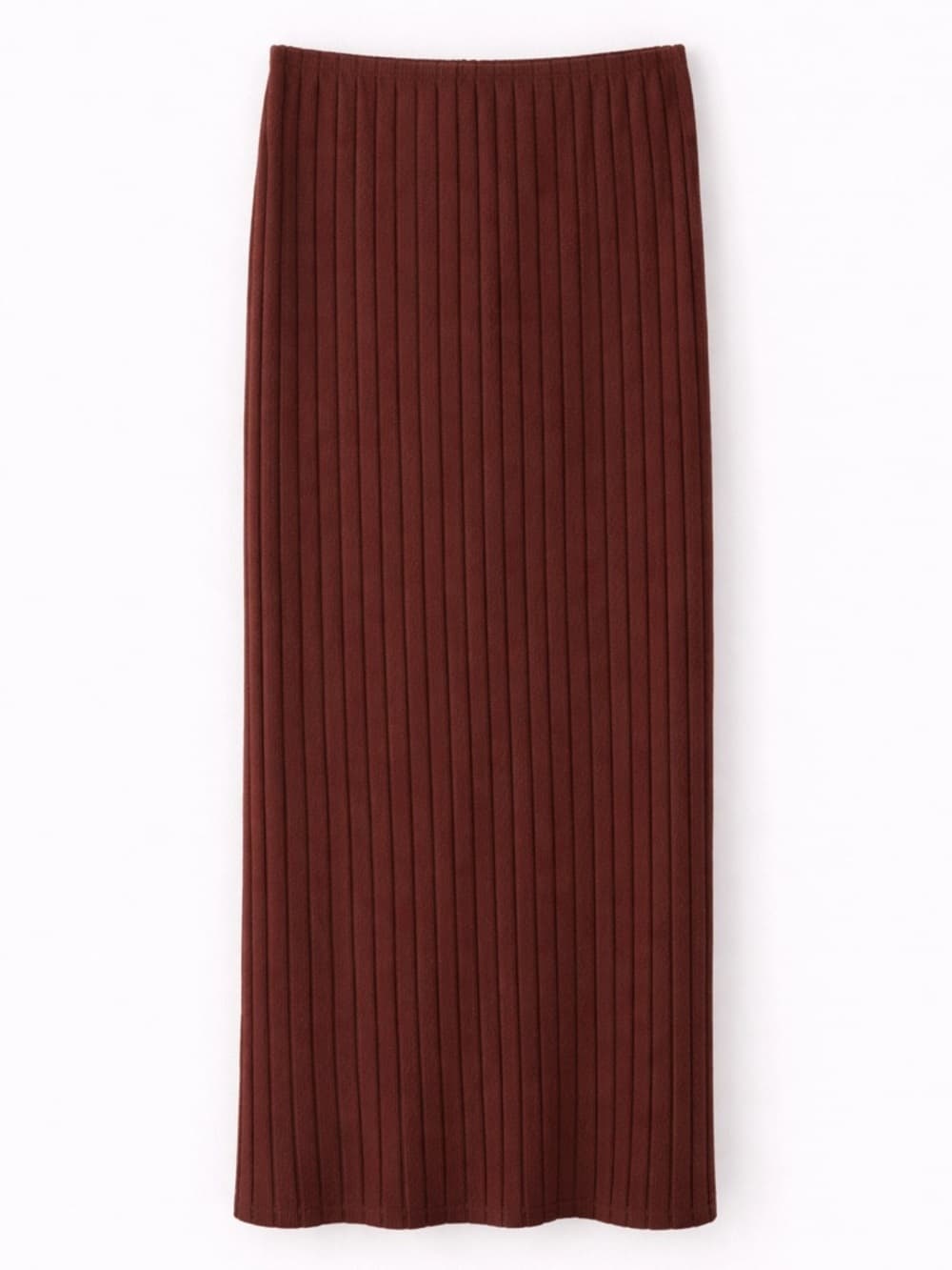 SHEIN Women's Brown Ribbed Knit High Waisted Midi Skirt Stretch Size Large - Thumbnail 3