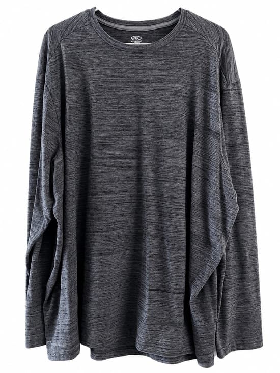 Athletic Works Men's Gray Space Dye Performance Long Sleeve Tee 3XL Big & Tall - Thumbnail 8