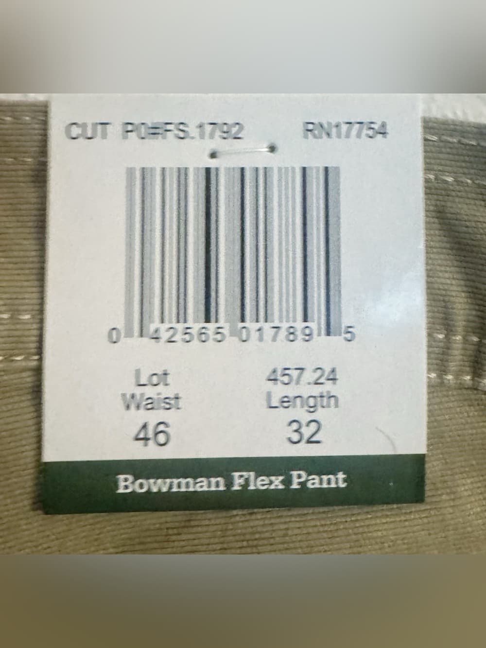 KEY Bowman Flex Work Pants 46x32 Relaxed Fit Khaki Stretch Utility - Thumbnail 6