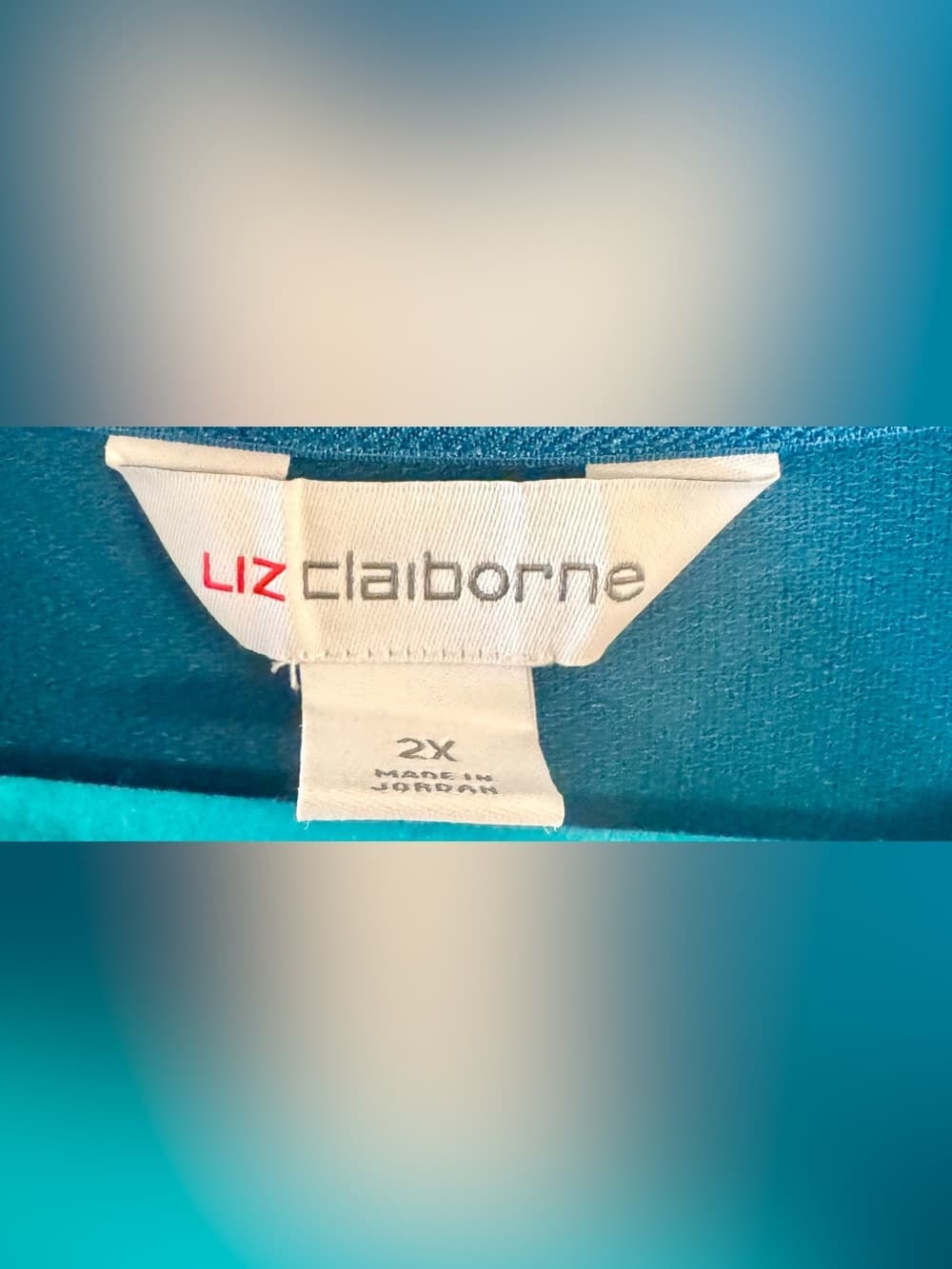 Liz Claiborne Teal Plus Size Long Sleeve Blouse 2X Side Slit Flowy - Thumbnail 5