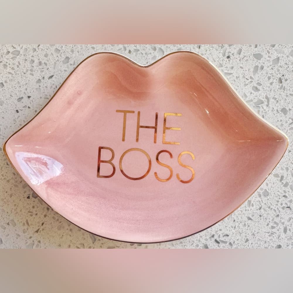 Ashland Pink Lips The Boss Ring Dish Jewelry Trinket Holder Vanity Decor