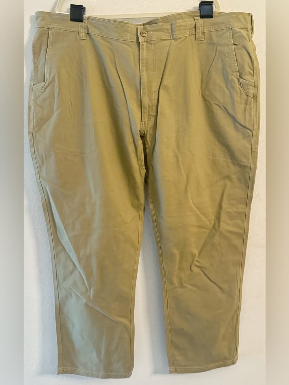 KEY Bowman Flex Work Pants 46x32 Relaxed Fit Khaki Stretch Utility