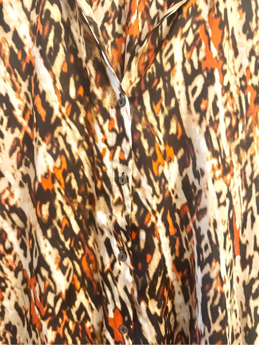 Worthington Orange Black Abstract Print Blouse 2X Plus Size Short Sleeve - Thumbnail 3