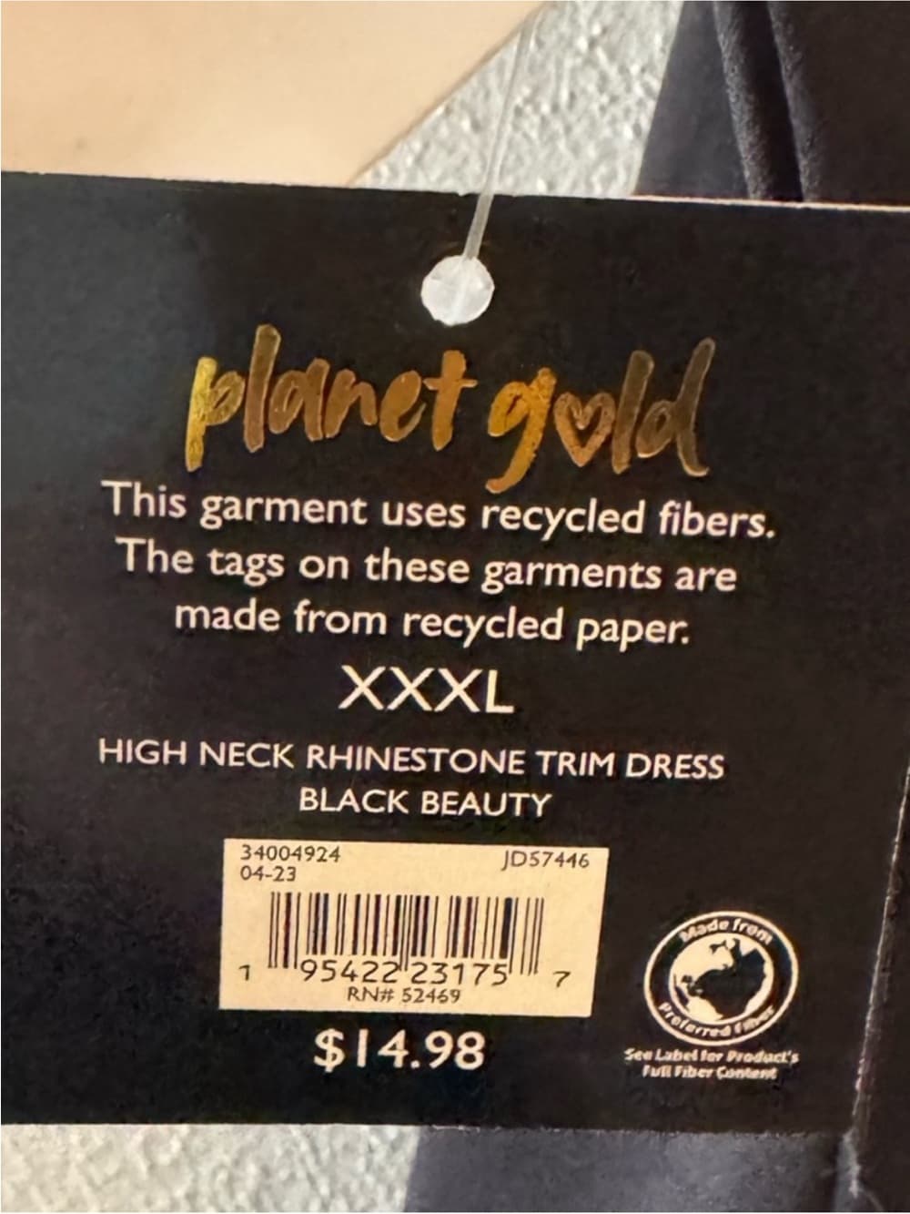 Planet Gold Women's Black Rhinestone Embellished Slip Dress NWT Size XXXL - Thumbnail 6