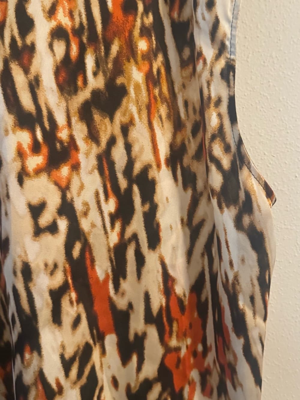 Worthington Orange Black Abstract Print Blouse 2X Plus Size Short Sleeve - Thumbnail 4