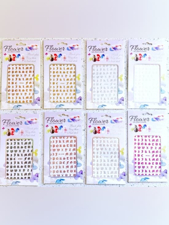 Nail Decal Sticker Set 8 Pack Floral Rhinestone Nail Art Stickers New - Thumbnail 12