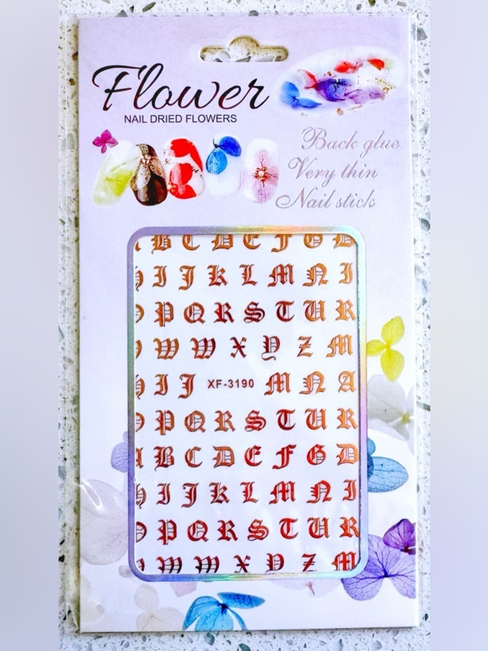 Nail Decal Sticker Set 8 Pack Floral Rhinestone Nail Art Stickers New - Thumbnail 5