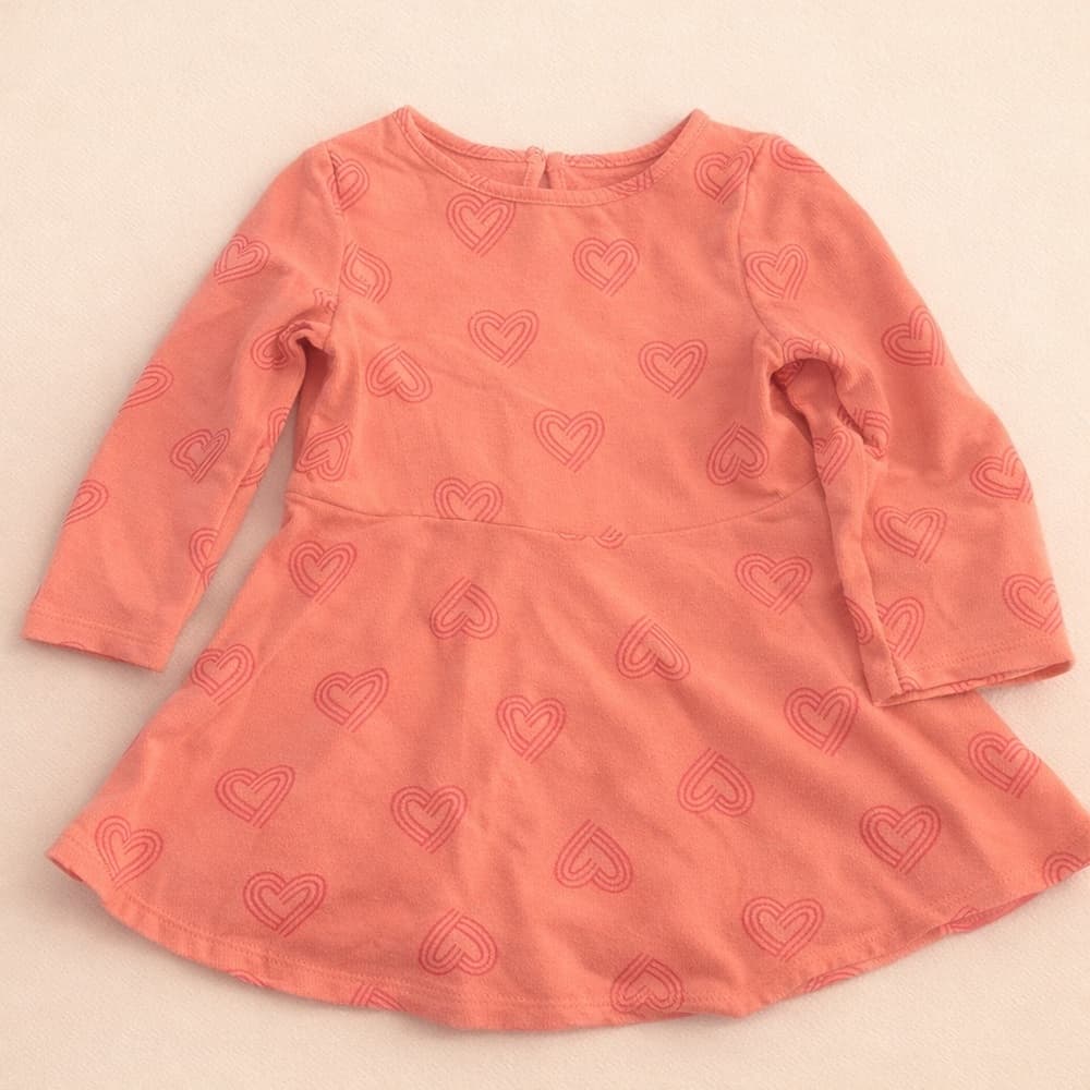 Cat & Jack Girls Toddler 18M Long Sleeve Dress Bundle Unicorn Heart Print Set
