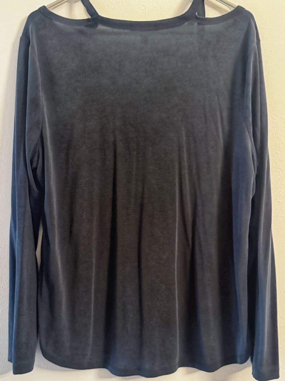 Time & Tru Black Cold Shoulder Long Sleeve Top XL Soft Casual - Thumbnail 2