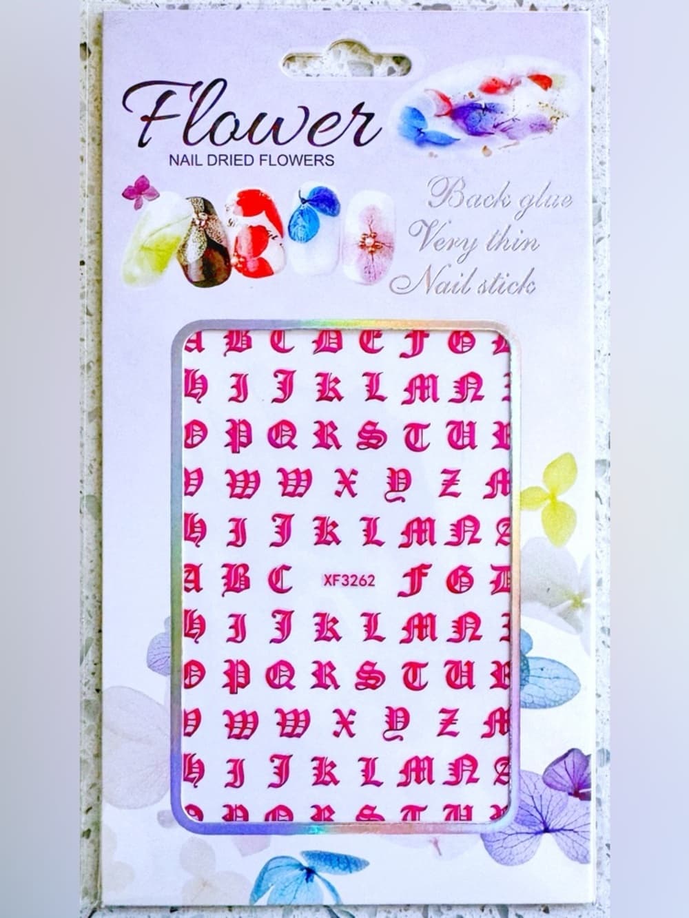 Nail Decal Sticker Set 8 Pack Floral Rhinestone Nail Art Stickers New - Thumbnail 2