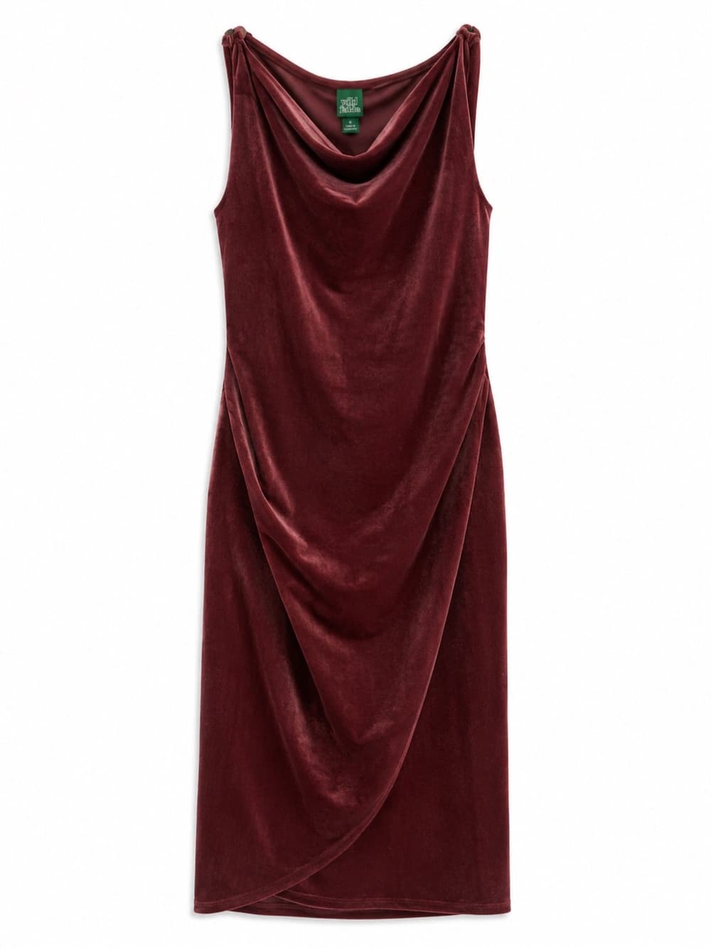 Wild Fable Women's Burgundy Velvet Cowl Neck Midi Dress NWT Size Medium - Thumbnail 8