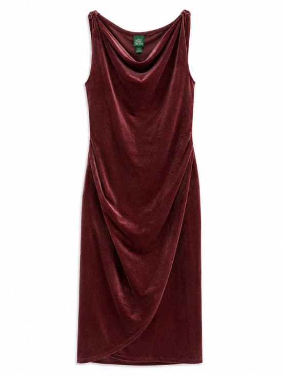 Wild Fable Women's Burgundy Velvet Cowl Neck Midi Dress NWT Size Medium - Thumbnail 9