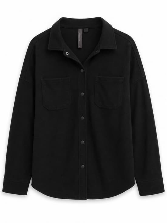 Mondetta Black Button Front Collared Shirt XXL Oversized Stretch Casual - Thumbnail 8
