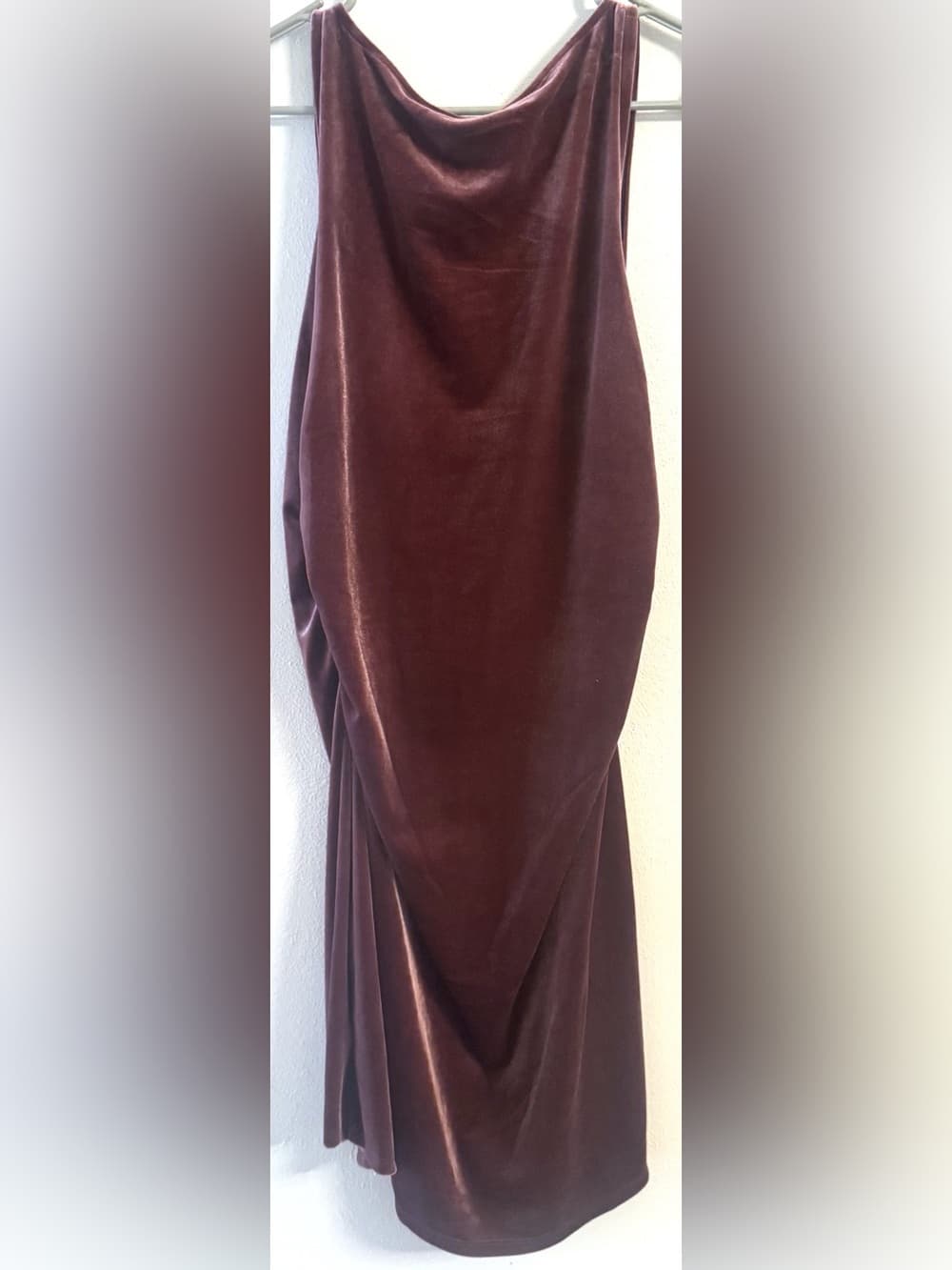 Wild Fable Women's Burgundy Velvet Cowl Neck Midi Dress NWT Size Medium - Thumbnail 2