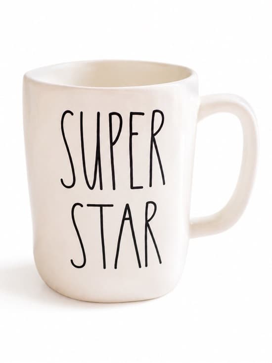 Rae Dunn SUPER STAR Coffee Mug Red Star Artisan Collection Large Stoneware - Thumbnail 8