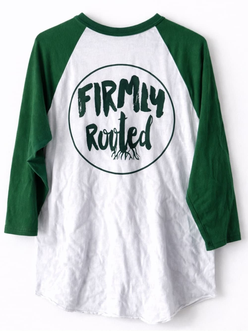 Augusta Sportswear Green White Raglan Baseball Tee M 3/4 Sleeve Graphic - Thumbnail 6