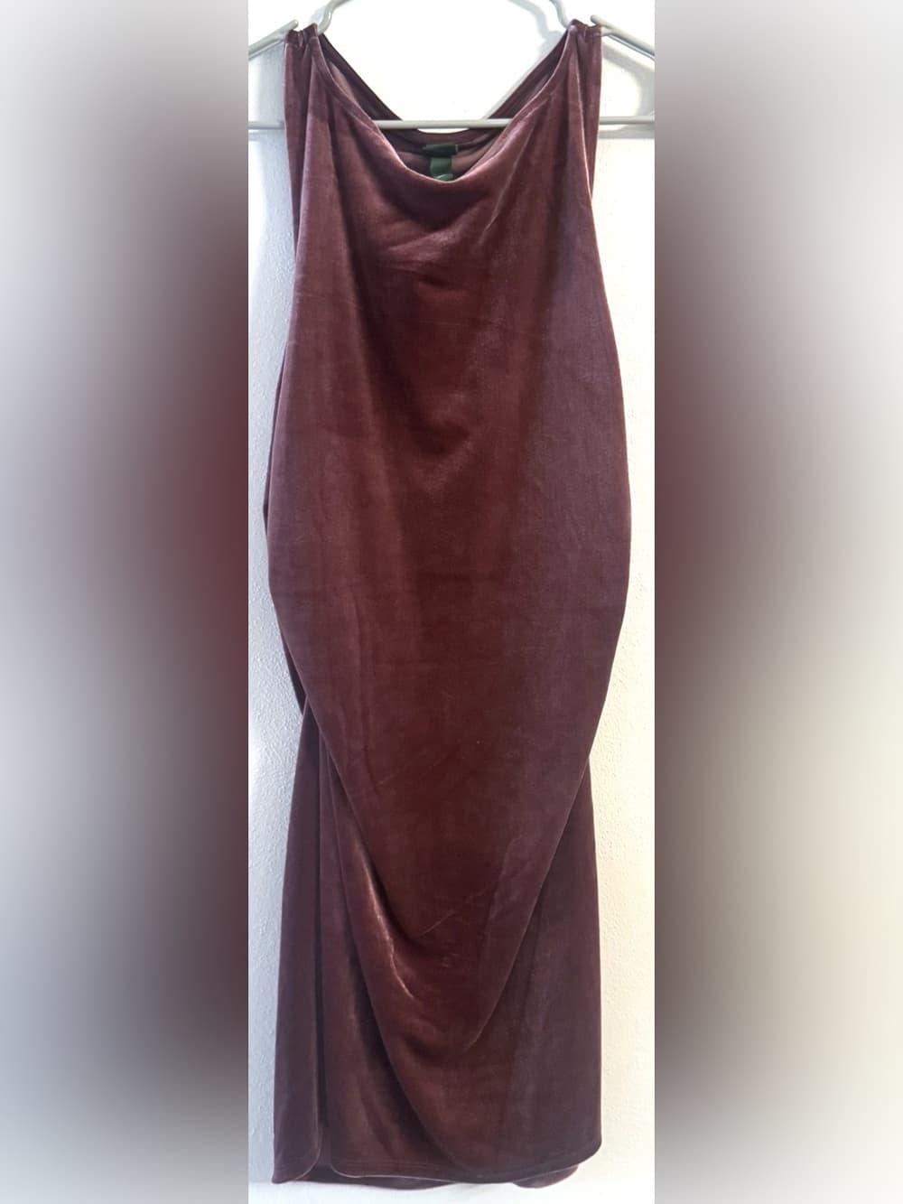 Wild Fable Women's Burgundy Velvet Cowl Neck Midi Dress NWT Size Medium