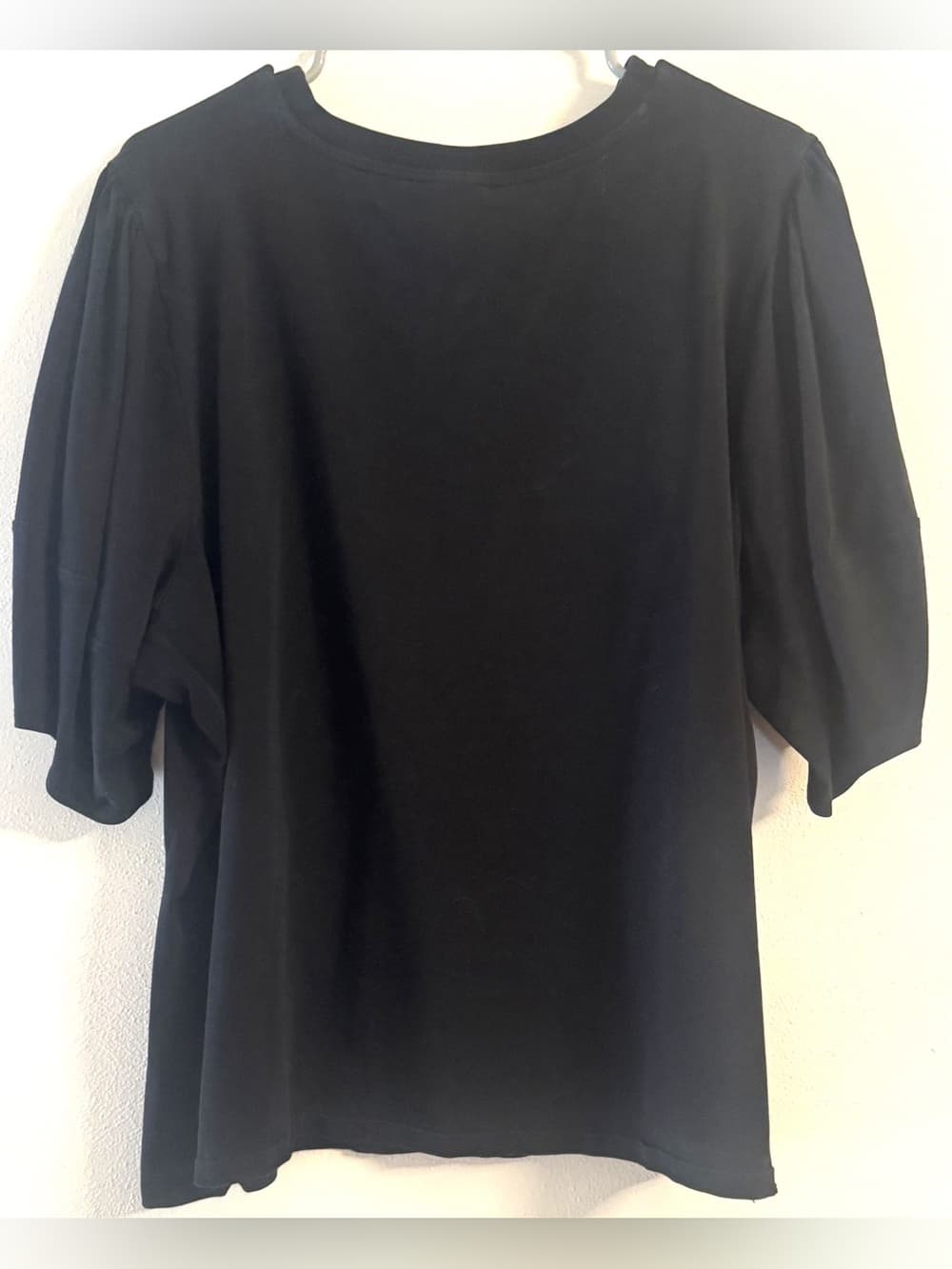 Worthington Women's Black Cotton Blend Short Sleeve Tee Relaxed Fit Plus Size 2X - Thumbnail 2