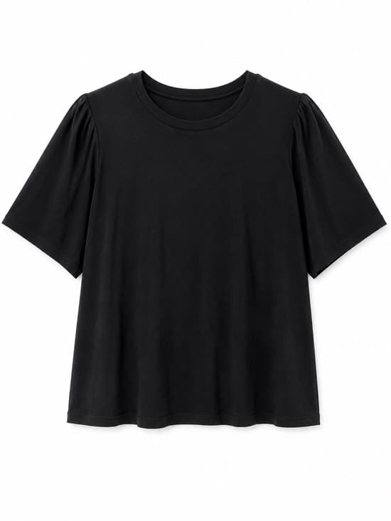 Worthington Women's Black Cotton Blend Short Sleeve Tee Relaxed Fit Plus Size 2X - Thumbnail 8