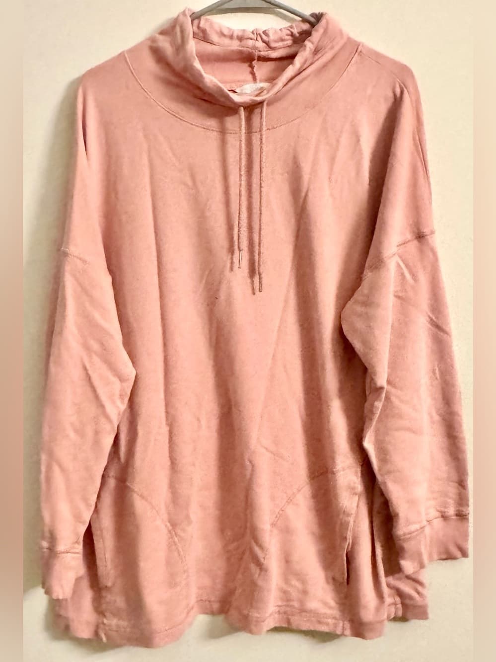 Time and Tru Dusty Pink Funnel Neck Sweatshirt XXL Plus Size Oversized