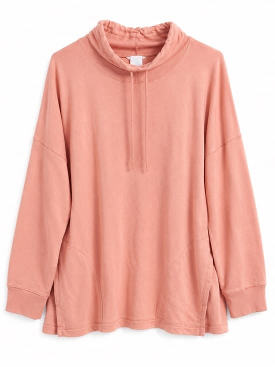 Time and Tru Dusty Pink Funnel Neck Sweatshirt XXL Plus Size Oversized - Thumbnail 8