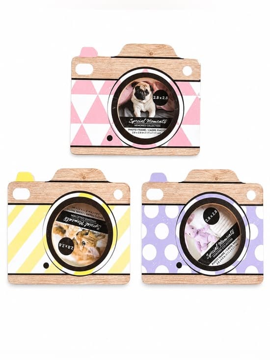 Set of 3 Camera Picture Frames Pastel Polka Dot Triangle NWT - Thumbnail 7