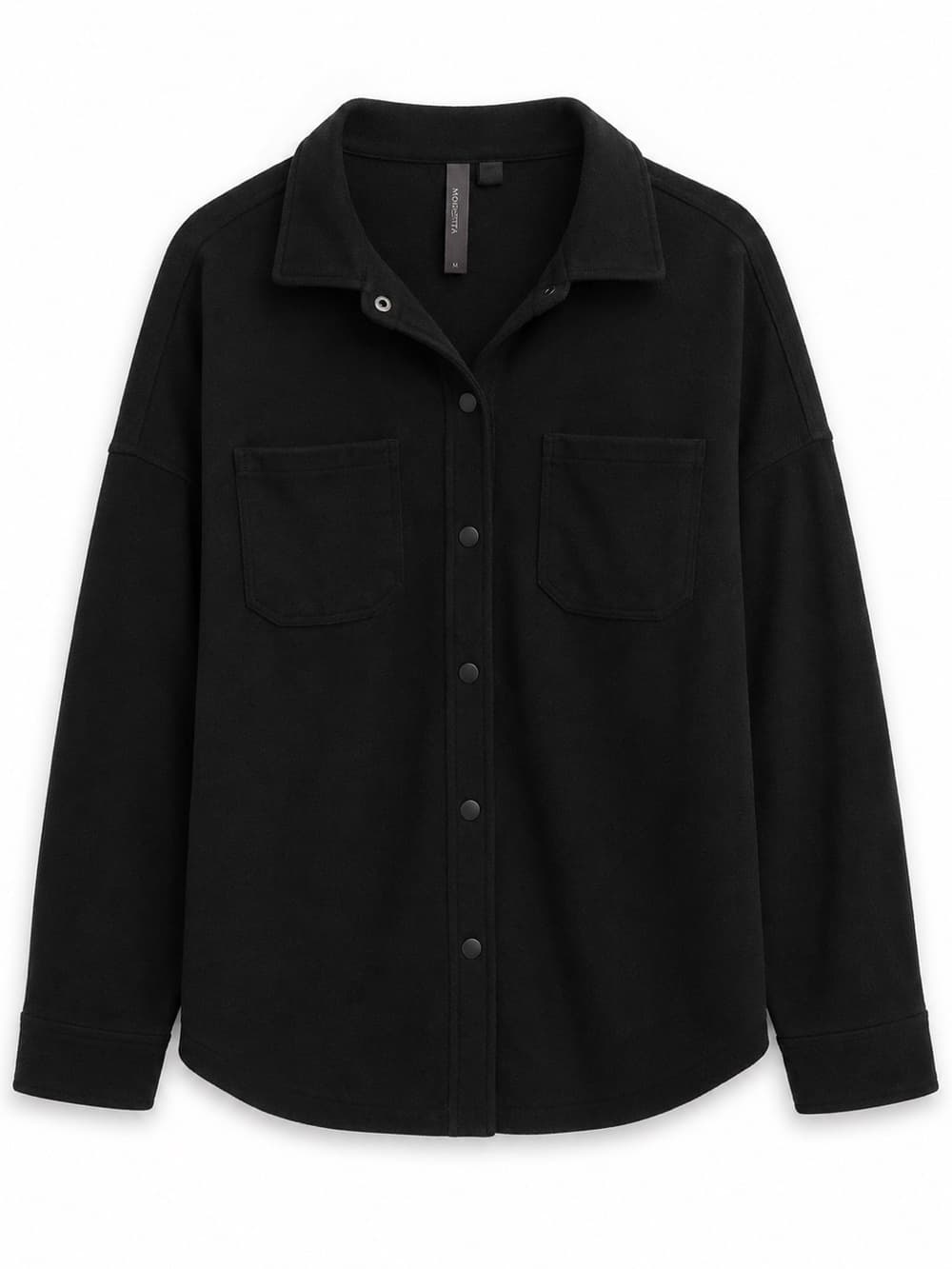 Mondetta Black Button Front Collared Shirt XXL Oversized Stretch Casual - Thumbnail 7