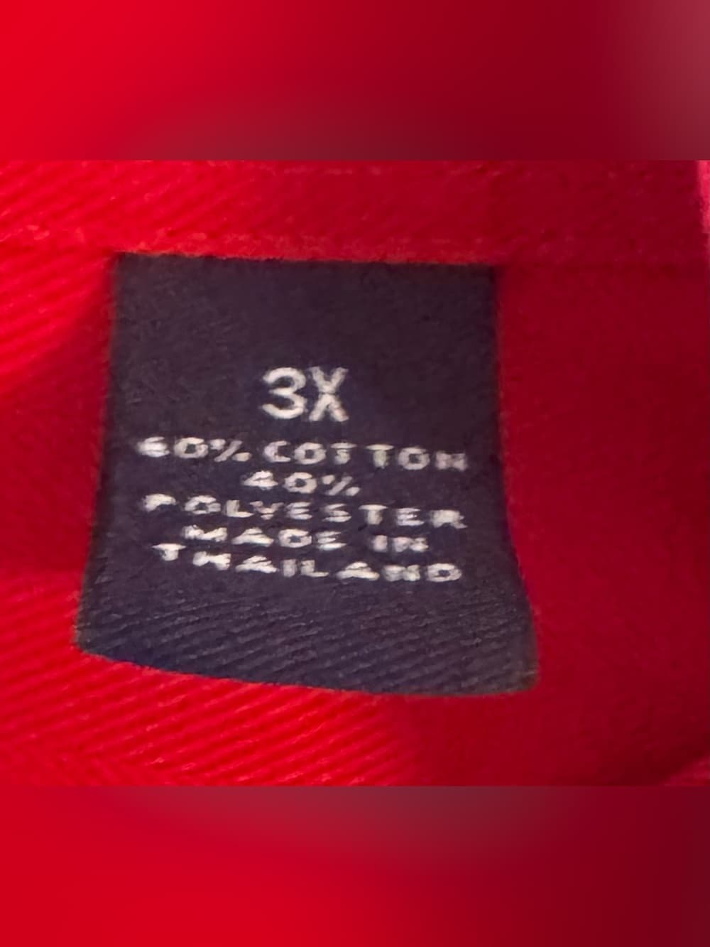 Roundtree & Yorke Red Easy Care Button Down Shirt 3X Big & Tall - Thumbnail 5