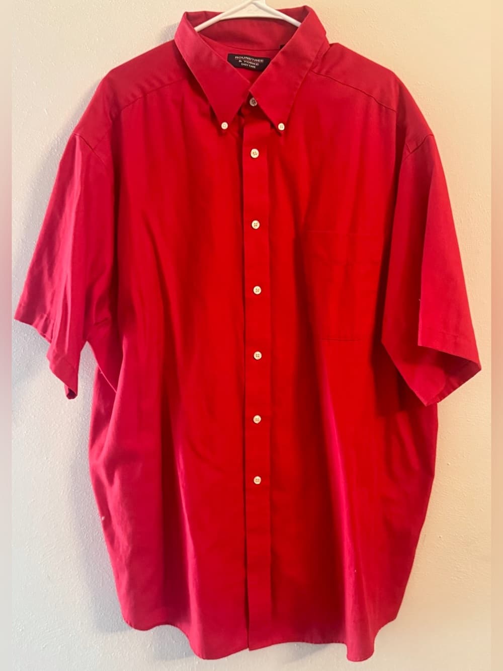 Roundtree & Yorke Red Easy Care Button Down Shirt 3X Big & Tall
