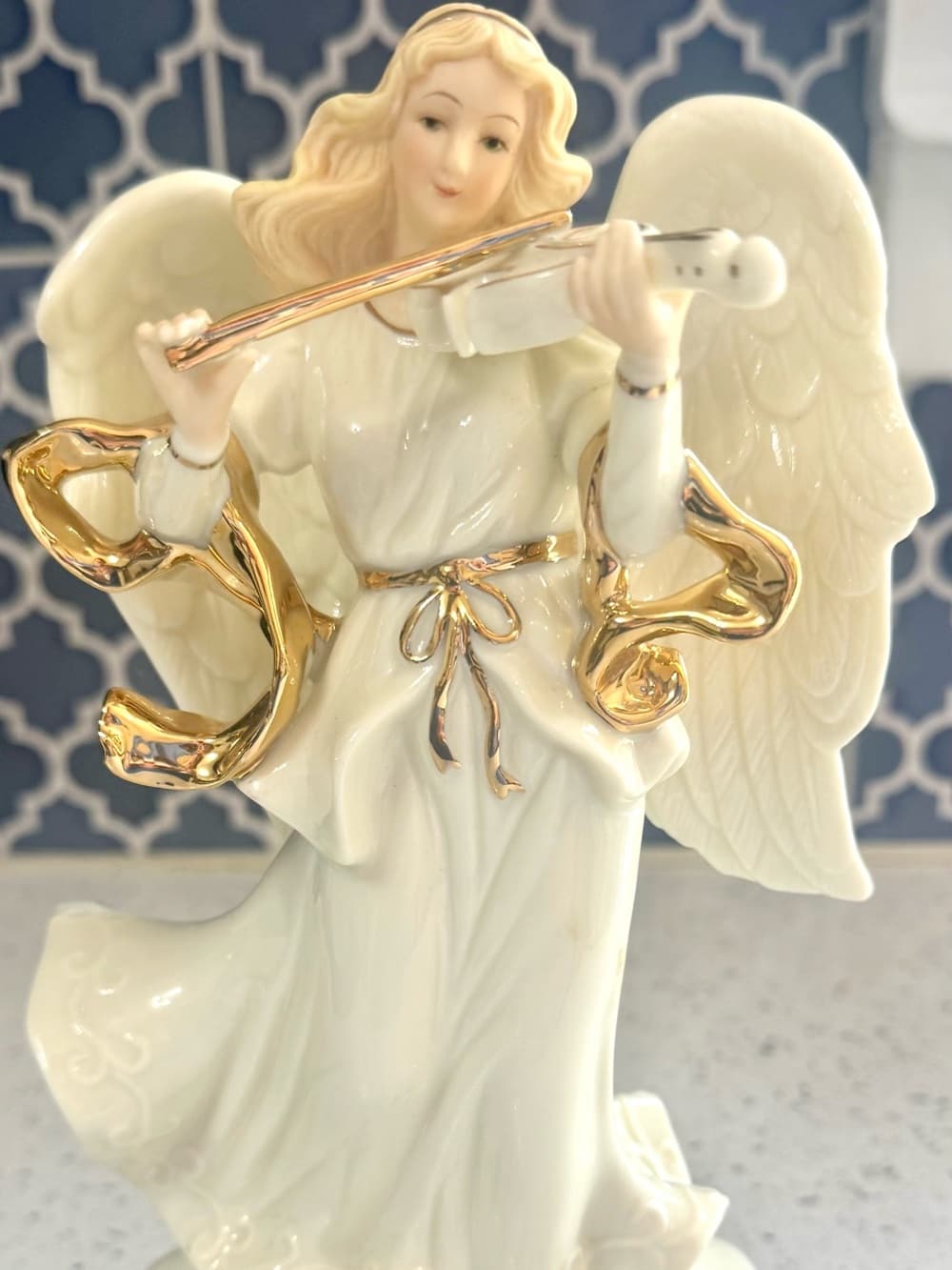 Sankyo Angel Violin Music Box Figurine 9.5 Inch - Thumbnail 5