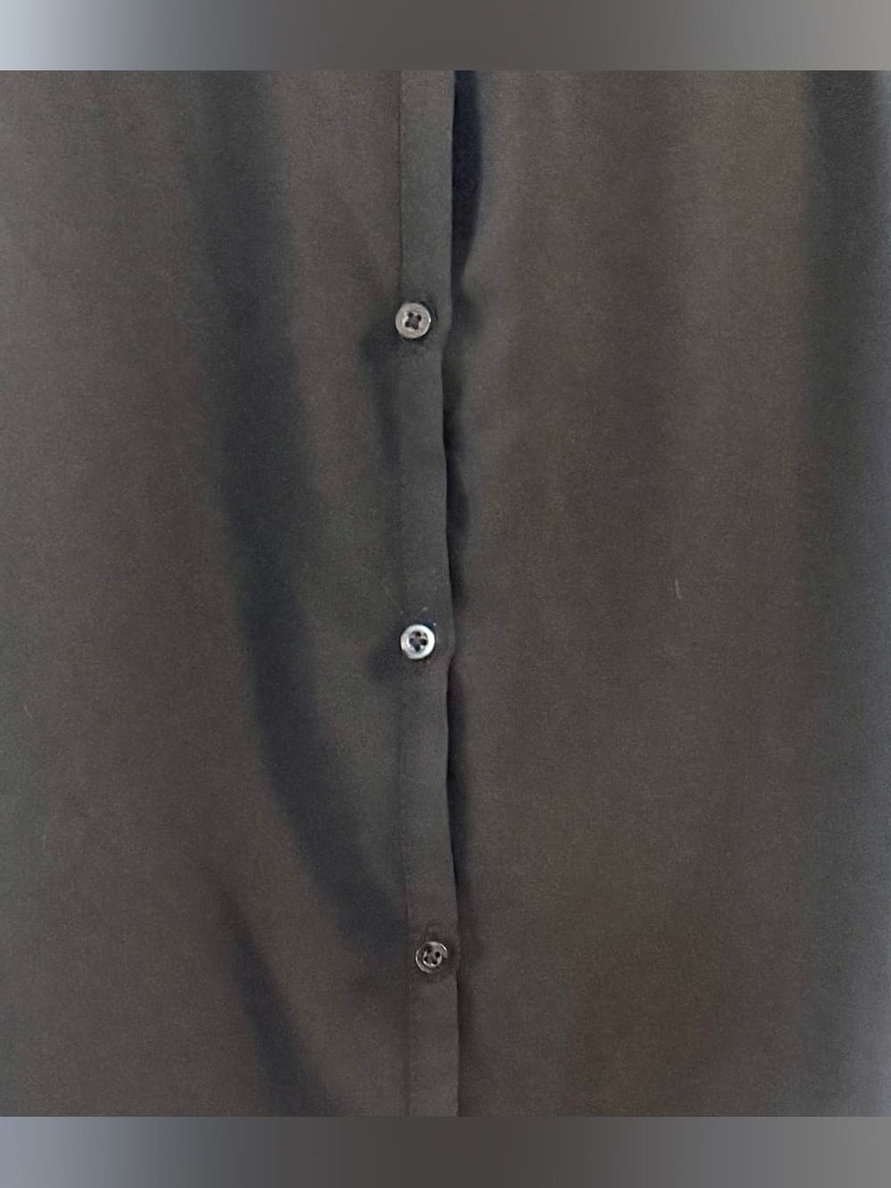 Forever 21 Black Long Sleeve Sheer Button Down Blouse Size M - Thumbnail 3