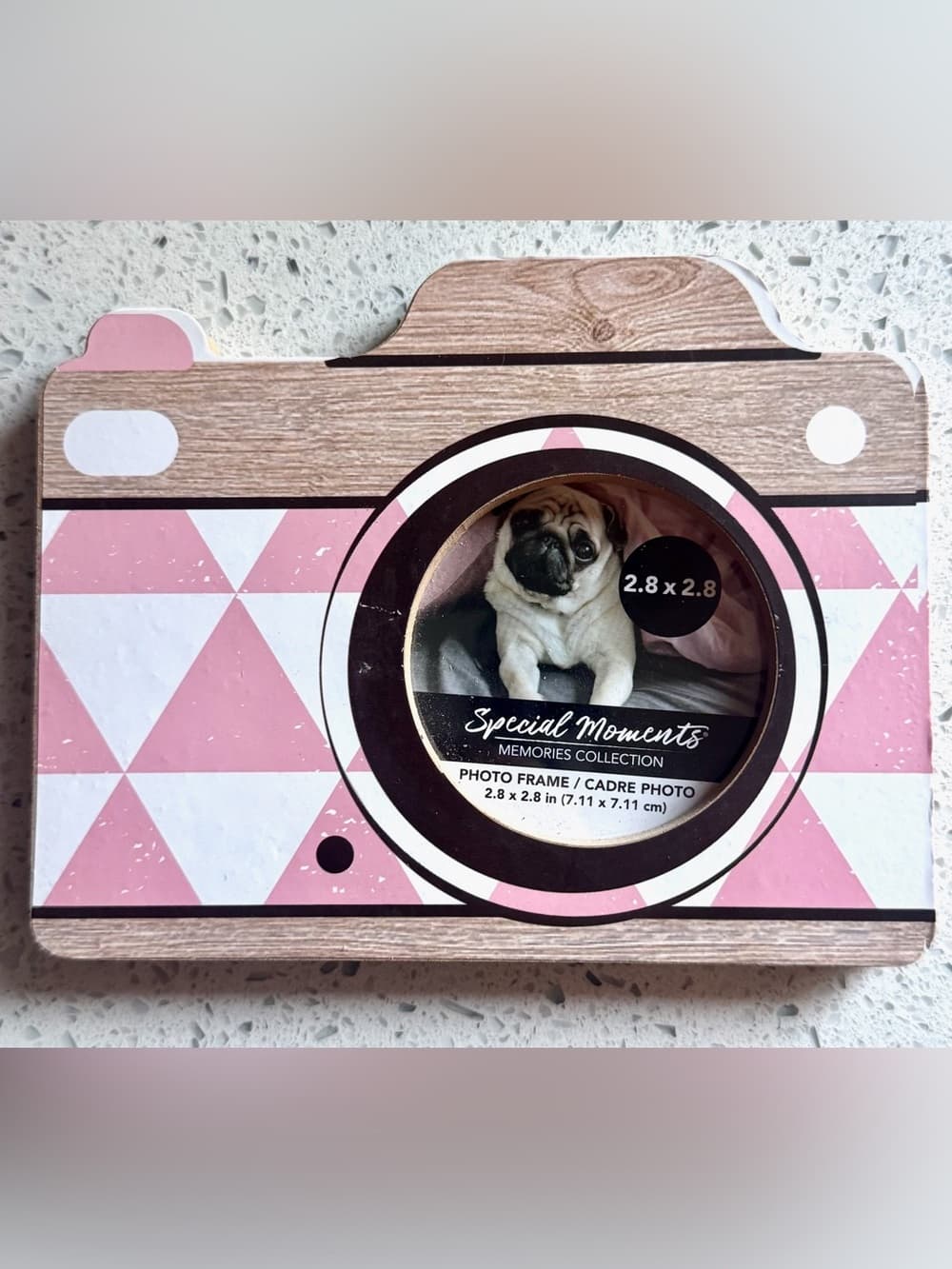 Set of 3 Camera Picture Frames Pastel Polka Dot Triangle NWT - Thumbnail 4