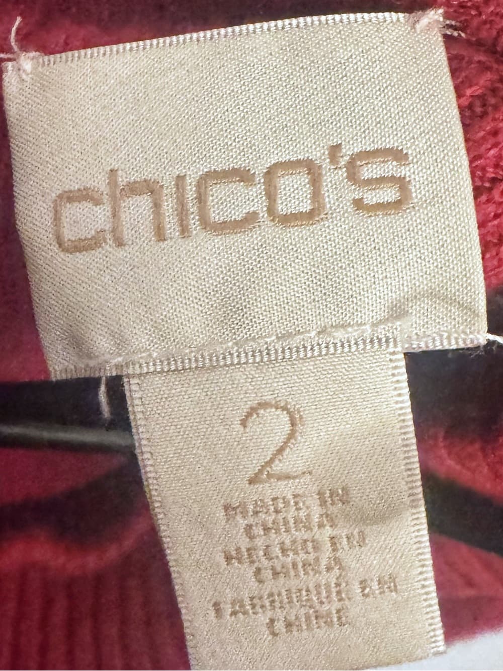 Chico's Red Ribbed Mock Neck Sleeveless Tunic Top XXL Plus Size - Thumbnail 6