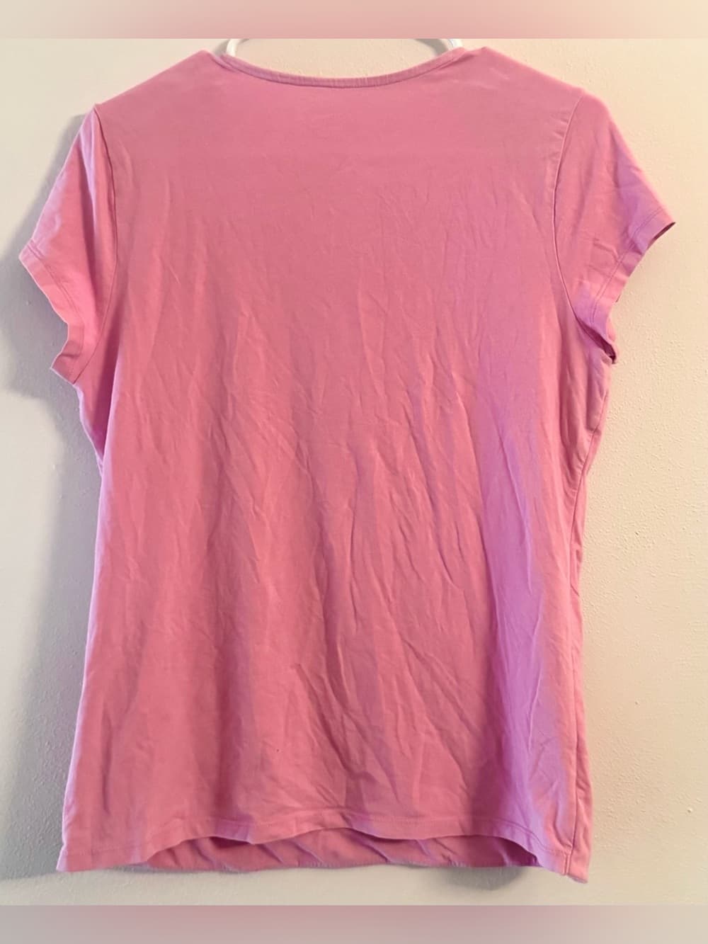 Merona Pink V-Neck Short Sleeve Tee M Casual Basic - Thumbnail 2