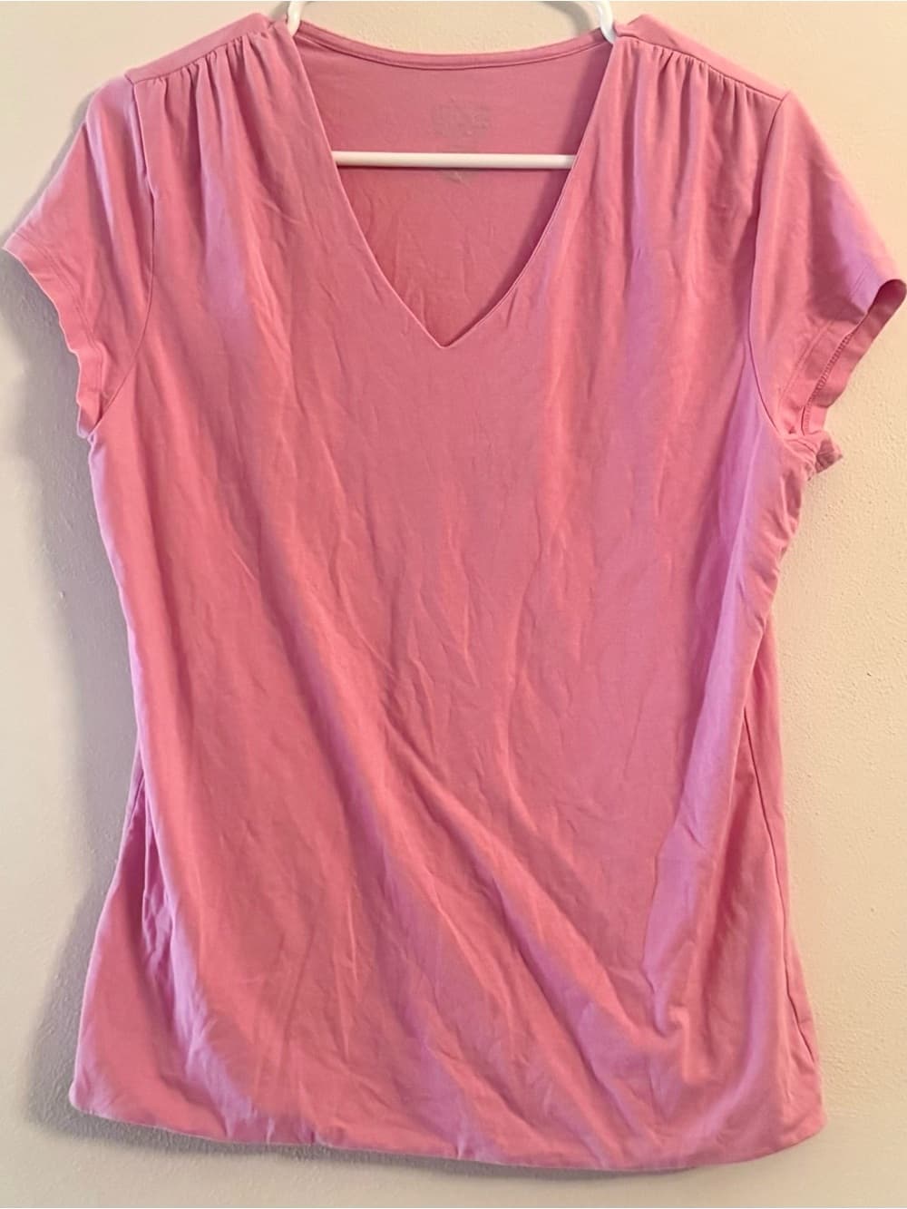 Merona Pink V-Neck Short Sleeve Tee M Casual Basic