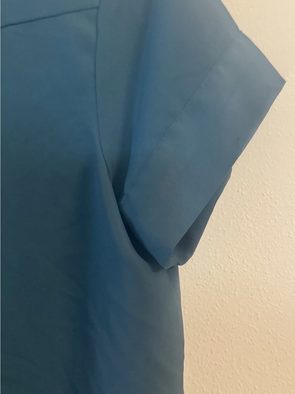 Simply Vera Wang Teal Short Sleeve Blouse MP Petite Chest Pocket - Thumbnail 4